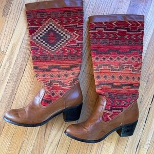 Southwest style woven boots